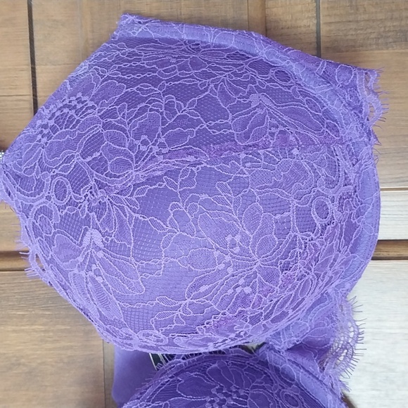 Victoria's Secret NWT Very Sexy "Bombshell" Push-up Bra Shine Strap 36DDD Purple - Picture 7 of 16